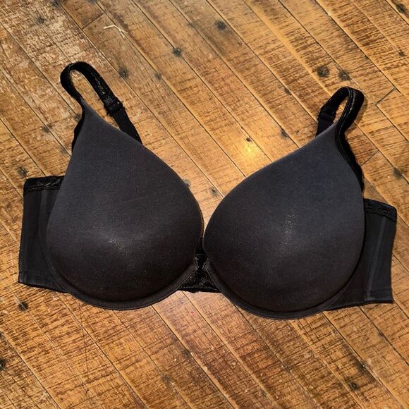 Cacique black jersey lightly lined 44DDD plunge bra - Picture 1 of 3